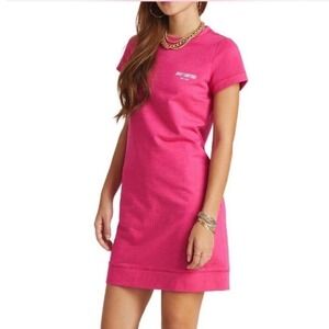 Juicy Couture Pink‎ T Shirt Dress Short Sleeve Logo Casual Mini Size Large